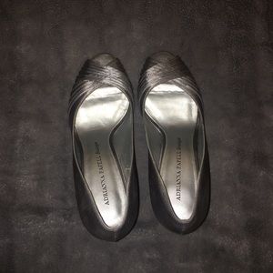 Silver Open Toed Pumps
